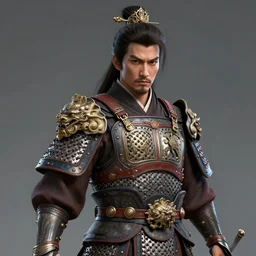 portrait of a wuxia warrior in detailed ceremonial armour. digital art. high detail. sharp focus. high resolution. by a. j. manzanedo