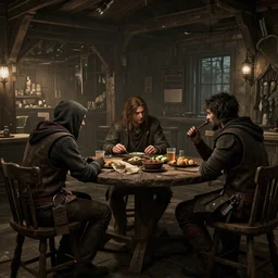Thieves in a tavern inspired by brandon sanderson, octane render, high detail, photorealistic, High details,4k