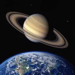 the night sky if saturn was very close to earth
