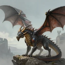 Fantasy medieval magic dragon, trending on artstation, by Noah Bradley