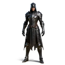 armored dark elf assassin, high detail digital art, full body, standing, isolated on a pure white background, centered, whole figure in frame, sharp focus, studio lighting