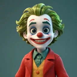lofi giger joker portrait, Pixar style, by Tristan Eaton Stanley Artgerm and Tom Bagshaw.