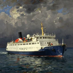 ferry yenisei, by vasily surikov