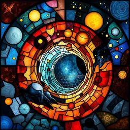 the wormhole. highly detailed, stained glass art, abstract by kandinsky and kilian eng and hilma af klint and malevich and lissitzky