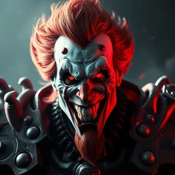 masterpiece portrait of a deathlord ronald mcdonald with cosmic armor au naturel hyper detailed digital art trending on artstation cinematic lighting