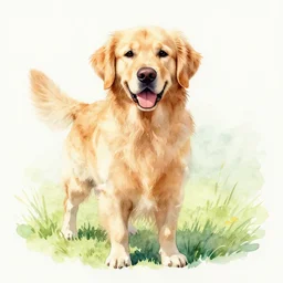 water color of a golden retriever