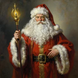 stellan skarsgard as a fantasy style santa claus wizard, highly detailed painting by gaston bussiere, craig mullins, j. c. leyendecker, 8 k