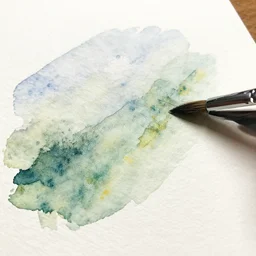 close up of brush strokes on watercolor paper