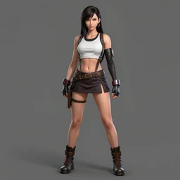 concept art of older tifa lockhart, full body, trending on artstation