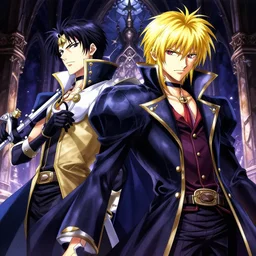 “ anime of vampire hunter d versus lucent from alucard from castlevania, castle dracula, fantastic ominous lighting, intricate detail ”