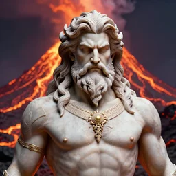 stunning french god of volcano portrait, beard, muscular, bright lava background, fantasy, intricate, elegant, highly detailed, digital painting, artstation, concept art, smooth, sharp focus, illustration, art by krenz cushart and artem demura and afshar petros