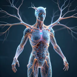 3 d render of an infinite god made of neurons, hyperrealism, unreal engine