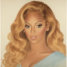a portrait of beyonce. shin - hanga and kawanabe kyosai and cory loftis and rossdraws