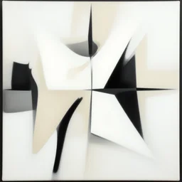 Beige white and black Oil on white canvas drawing, abstract art, sharp edges, high quality, sharp focus,