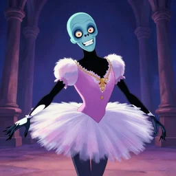rob zombie wearing a tutu, disney movie poster, animation