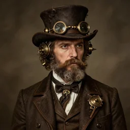 steampunk portrait of charles bukowski