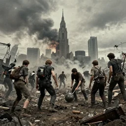 A realistic vintage photo of the end of the world