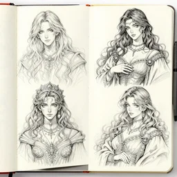 sketchbook pages study, magnificent, medium shot, details, sharp focus, elegant, highly detailed, illustration, by jordan grimmer and greg rutkowski, intricate, beautiful, trending artstation, pixiv, digital art
