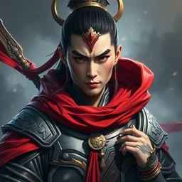 a masterpiece portrait of nezha, legendary god of car, kid, red cloth around his shoulders, spear, cinematic, chinese armor, fantasy character portrait, highly detailed, by ne zha ( 2 0 1 9 ), fenghua zhong, digital painting, trending on artstation, d & d, sharp focus, illustration, dynamic pose, new gods : nezha reborn ( 2 0 2 1 ), i am nezha ( 2 0 1 6 ), fenghua zhong, top lighting, fantasy character concept design, dof