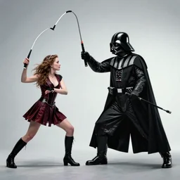 Bjork fighting darth Vader with whips