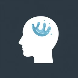 a human head made out of water logo icon, minimalistic, small, water manipulation, ray tracing, sharp focus, 8 k resolution