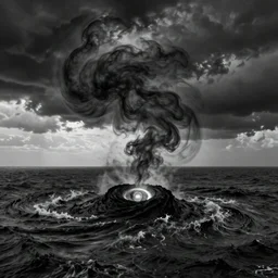 black hole hurricane, contemprorary art, complementary colors