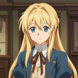 a character portrait of violet evergarden by kyoto animation, in a victorian home background, anime, blender