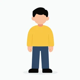 vector human character, simple colors, digital