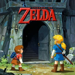 a cartoony depiction of the foreboding entrance to the first dungeon from the legend of zelda ( 1 9 8 6 ), by ellen koment, by ed j bucknall, by hiroo isono