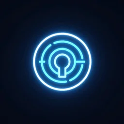 artificial intelligence company logo, centred, neon, low detailed