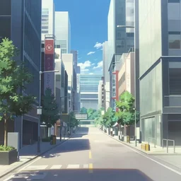 an anime movie background matte painting of an empty modern city shopping district | | by makoto shinkai, trending on artstation, highly detailed