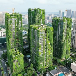 Green, sustainable, city blocks