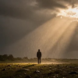 here I stand beneath the warm and soothing rain.