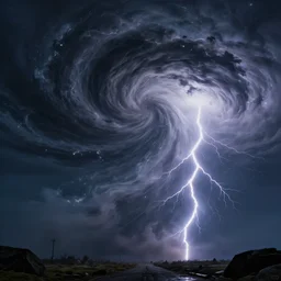a huge maelstrom with lightning bolts, moody lighting, 8 k