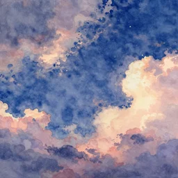 a trippy watercolour of day sky, night sky, artstation, smooth
