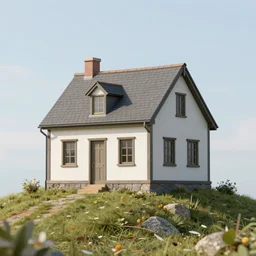 award winning photo of an ultra detailed high quality!! an old little house on the hill in the dordogne in france, beautiful sunset. summer. highly detailed, highly intricate, depth of field, beautiful landscape, award winning