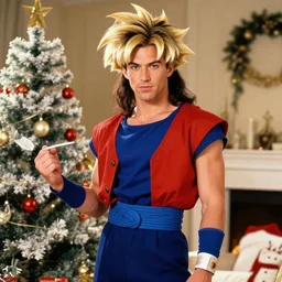 a young 8 0 s george michael with long hair goes super saiyan during last christmas
