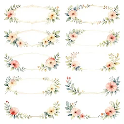 clipart borders!!!!! floral, decoration, border art!!!!! border only!!!! watercolor!!! style of georgia o'keeffe