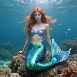 Beautiful portrait photo of a mermaid