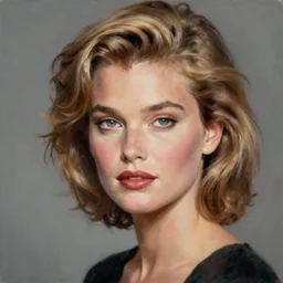 a painting of cindy crawford. in the style of laszlo moholy - nagy and noriyoshi ohrai, trending on artstation, highly detailed, ultrarealistic, digital art