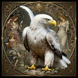 white tailed eagle, insane, intricate, highly detailed, digital painting, artstation, concept art, smooth, sharp focus, illustration, Unreal Engine 5, 8K, art by artgerm and greg rutkowski and alphonse mucha