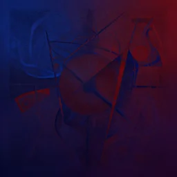 the brittle. digital painting, vertical, intricate, beautiful, detailed, grunge, illustration, abstract art by georgia o'keeffe and el lissitzky, trending on artstation. blue, dark red and dark purple color scheme, gradient darker to bottom