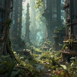 tilt shift hyperdetailed aquarium!!!!! industrial architecture abandoned city nature by neil blevins, sunlight made of glass fisheye futuristic forest wilderness bioshock alien scifi, archdaily, wallpaper, highly detailed, trending on artstation.