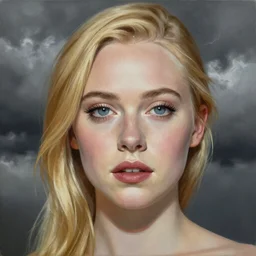 professional painting of Elle Fanning in the style of Mark Brooks, head and shoulders portrait, symmetrical facial features, smooth, sharp focus, illustration, intricate, stormy weather, extremely detailed masterpiece,