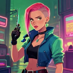 Cyberpunk Millie Bobby Brown by RossDraws