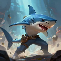 shark as an apex legends character digital illustration portrait design by, artgerm detailed, gorgeous lighting, wide angle action dynamic portrait