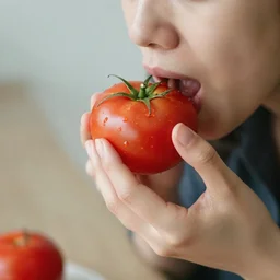 person unable to properly eat tomato