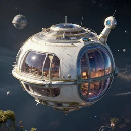 photo of a solarpunk space habitat
