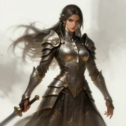 Female warrior, passion, bravery, intricate armour costumes, light and shadow effects, intricate, highly detailed, digital painting, art station, concept art, smooth, sharp focus, illustration, art by Krenz Cushart and WLOP from ArtStation S-629398271
