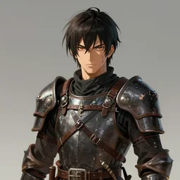 a portrait of a scarred young rogue wearing tattered leather armor, trending on artstation, beautiful, detailed coloring, accurate proportions, very cohesive, ukiyo - e, by takato yamamoto, fire emblem
